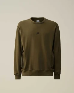 Homme C.P. Company Sweat-Shirts^Cotton Fleece Mixed Sweatshirt