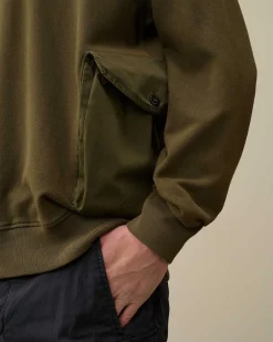 Homme C.P. Company Sweat-Shirts^Cotton Fleece Mixed Sweatshirt
