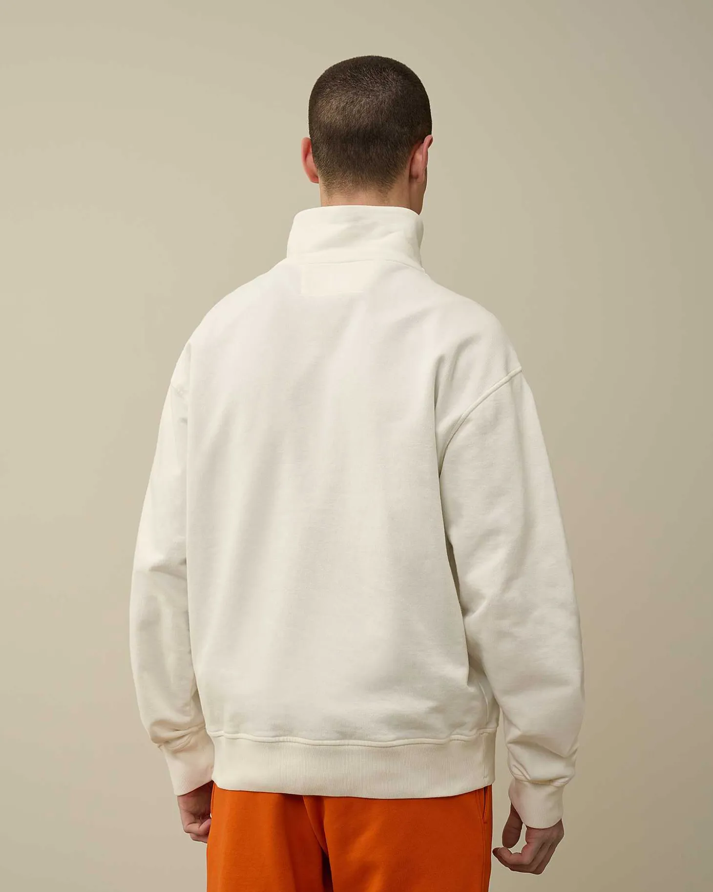 Homme C.P. Company Sweat-Shirts^Cotton Fleece Mixed Zipped Sweatshirt