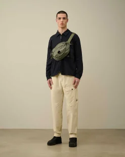 Homme C.P. Company Sweat-Shirts^Cotton Fleece Mixed Zipped Shirt