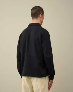 Homme C.P. Company Sweat-Shirts^Cotton Fleece Mixed Zipped Shirt