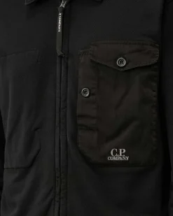 Homme C.P. Company Sweat-Shirts^Cotton Fleece Mixed Zipped Shirt