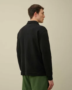 Homme C.P. Company Sweat-Shirts^Cotton Fleece Mixed Zipped Shirt
