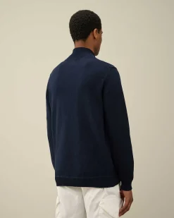 Homme C.P. Company Pulls^Cotton Mixed Bomber Knit