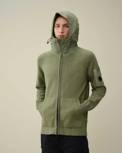 Homme C.P. Company Pulls^Cotton Mixed Hooded Knit