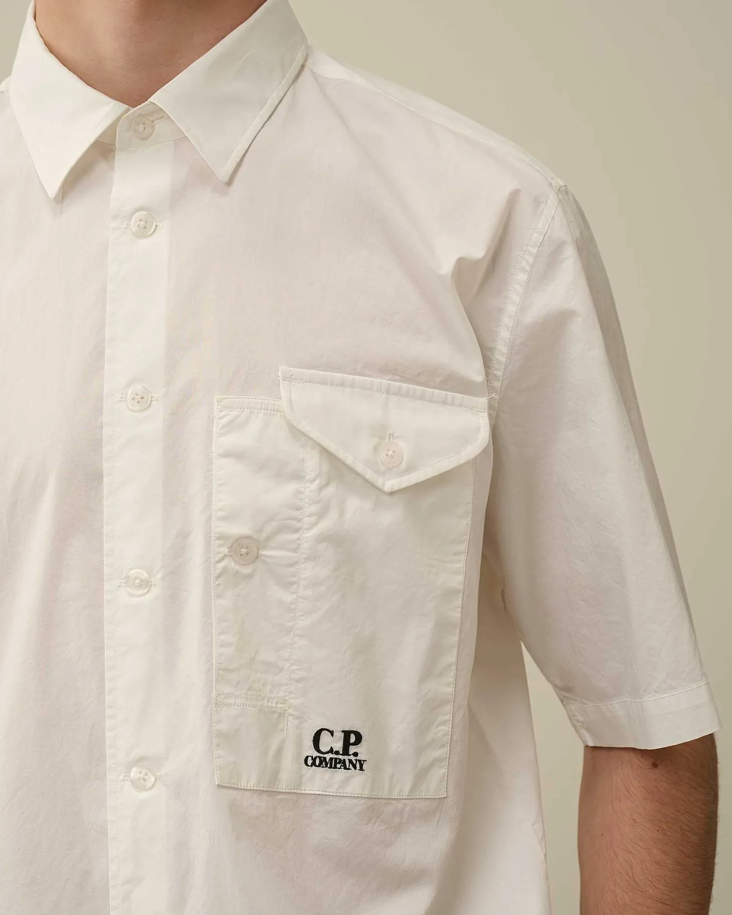 Homme C.P. Company Chemises^Cotton Popeline Short Sleeved Shirt