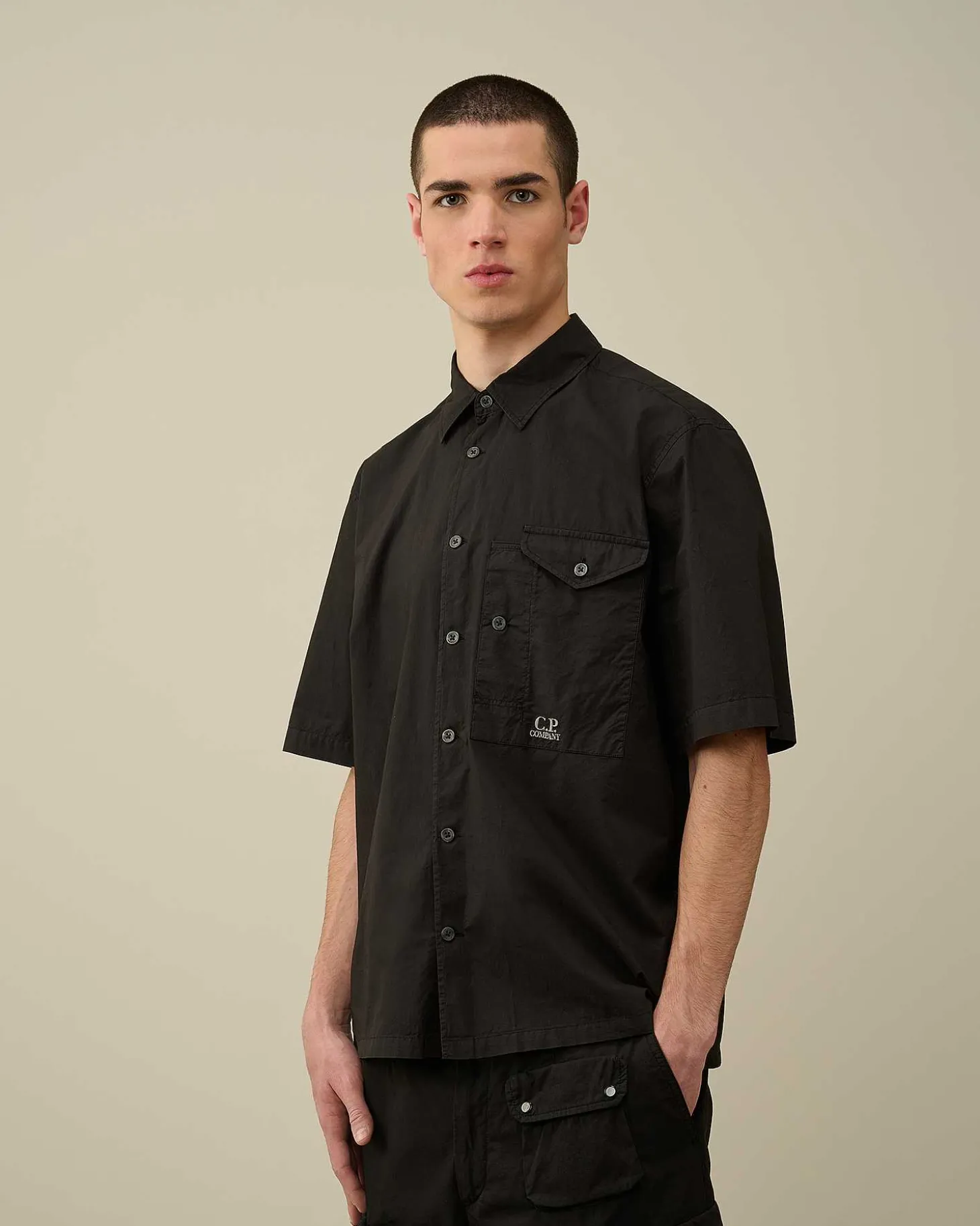 Homme C.P. Company Chemises^Cotton Popeline Short Sleeved Shirt