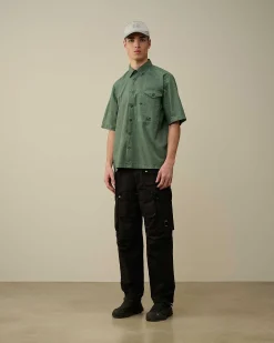 Homme C.P. Company Chemises^Cotton Popeline Short Sleeved Shirt