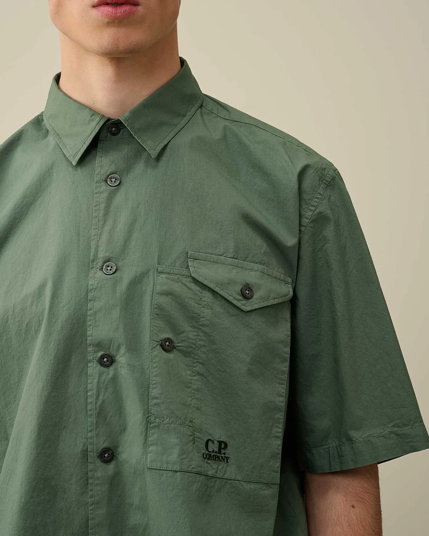 Homme C.P. Company Chemises^Cotton Popeline Short Sleeved Shirt