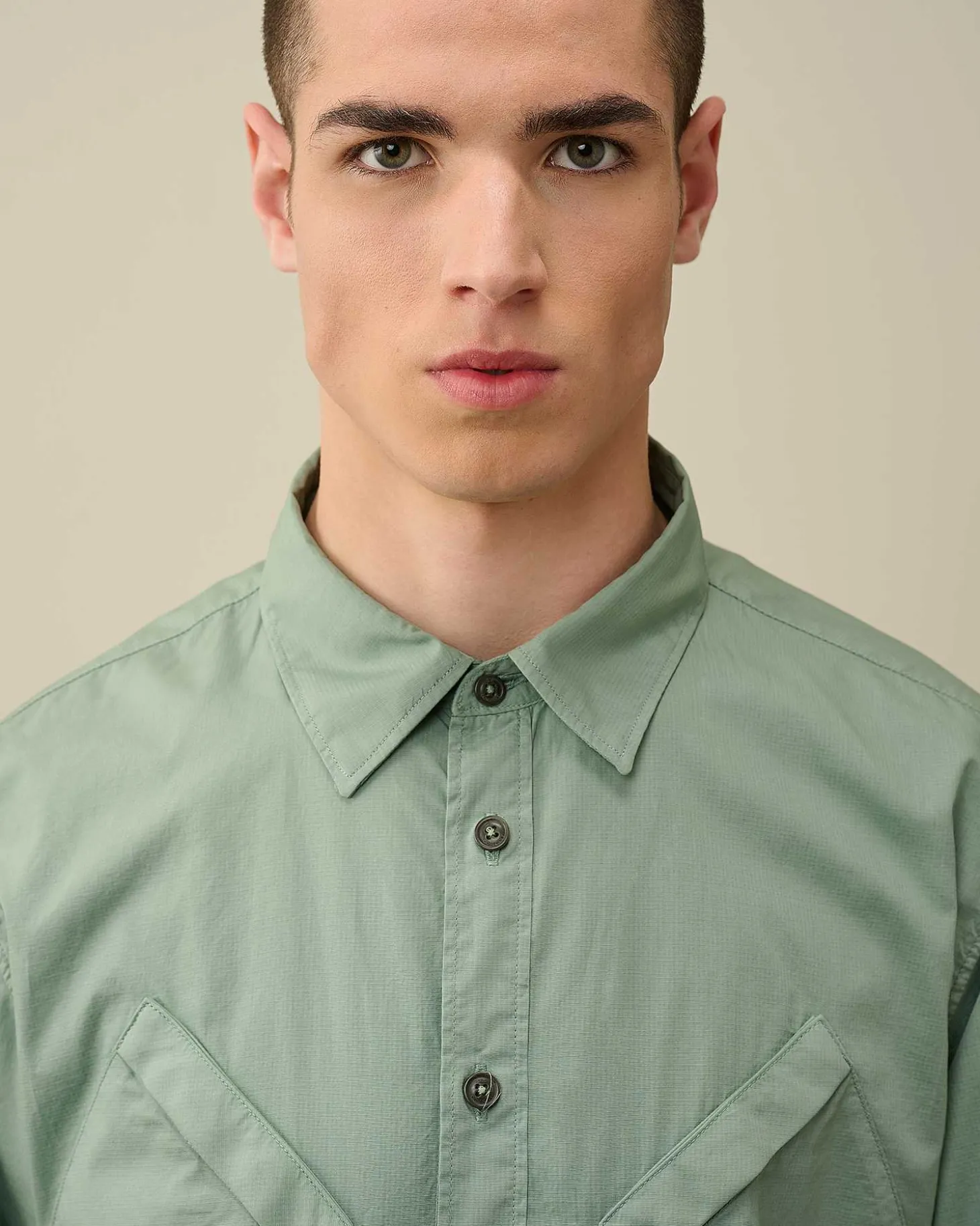 Homme C.P. Company Chemises^Cotton Rip-Stop Pocket Shirt