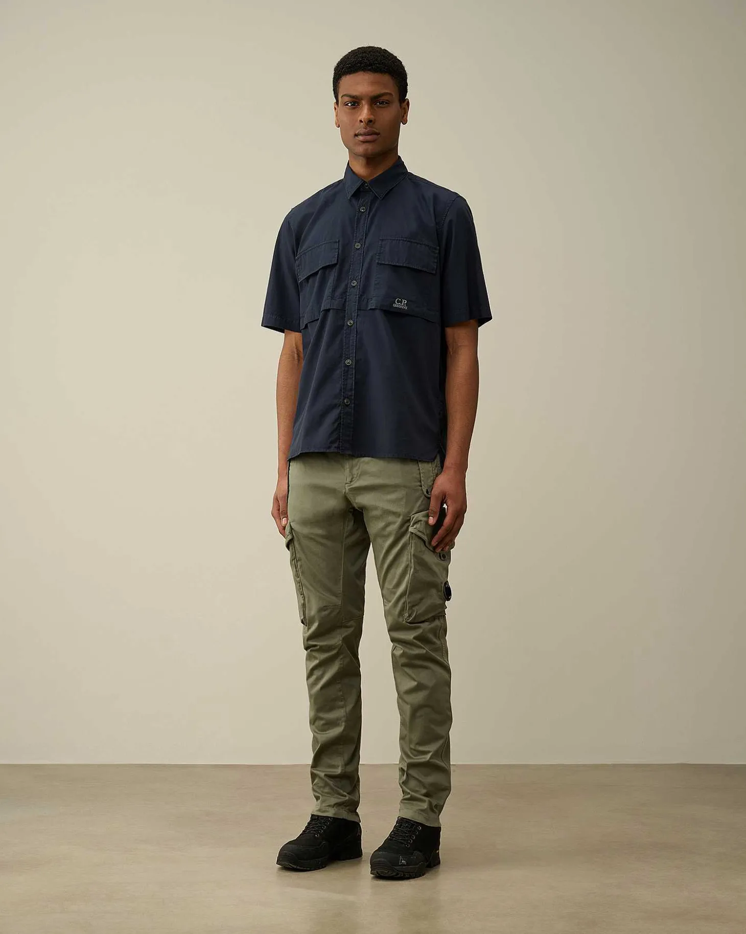 Homme C.P. Company Chemises^Cotton Rip-Stop Short Sleeved Shirt