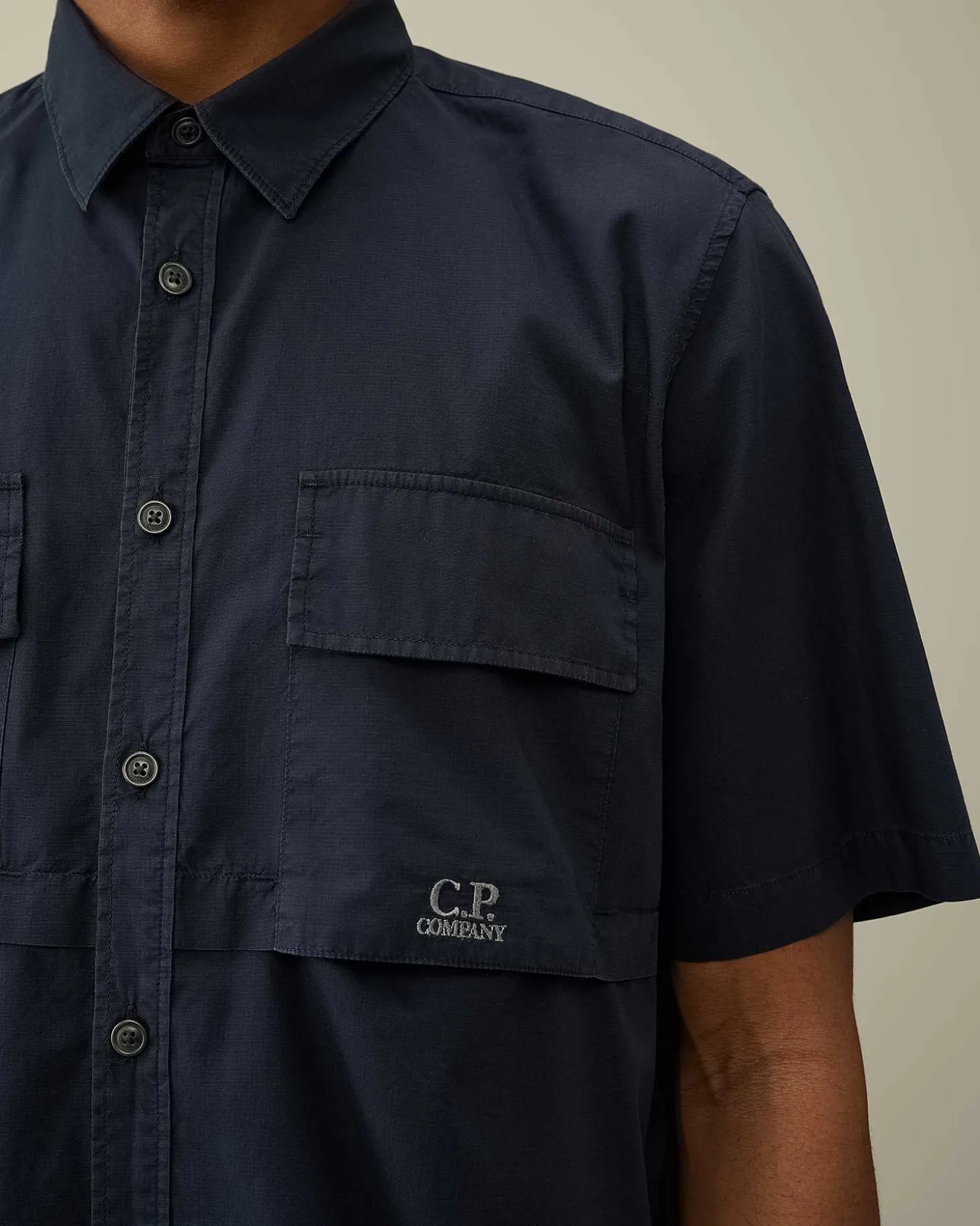 Homme C.P. Company Chemises^Cotton Rip-Stop Short Sleeved Shirt