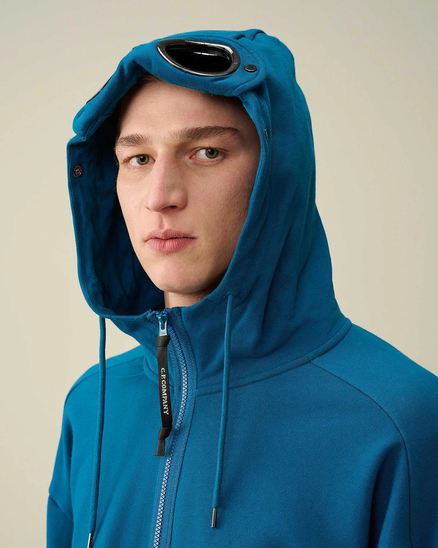 Homme C.P. Company Sweat-Shirts^Diagonal Raised Fleece Goggle Zipped Hoodie