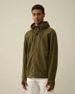 Homme C.P. Company Sweat-Shirts^Diagonal Raised Fleece Goggle Zipped Hoodie