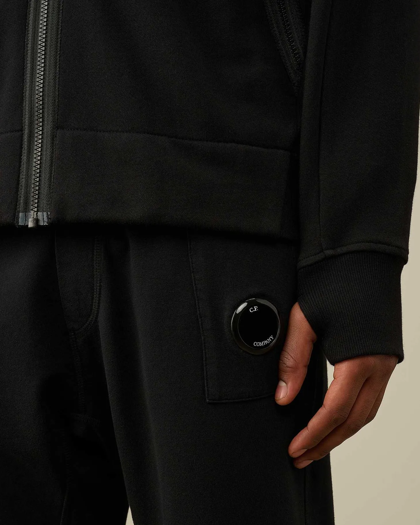 Homme C.P. Company Sweat-Shirts^Diagonal Raised Fleece Goggle Zipped Hoodie