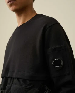 Homme C.P. Company Sweat-Shirts^Diagonal Raised Fleece Mixed Detachable Sweatshirt