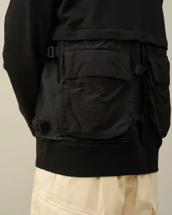 Homme C.P. Company Sweat-Shirts^Diagonal Raised Fleece Mixed Detachable Sweatshirt