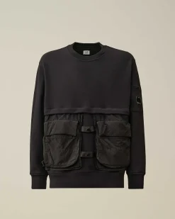 Homme C.P. Company Sweat-Shirts^Diagonal Raised Fleece Mixed Detachable Sweatshirt