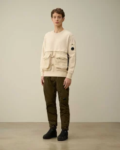 Homme C.P. Company Sweat-Shirts^Diagonal Raised Fleece Mixed Detachable Sweatshirt