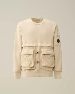 Homme C.P. Company Sweat-Shirts^Diagonal Raised Fleece Mixed Detachable Sweatshirt
