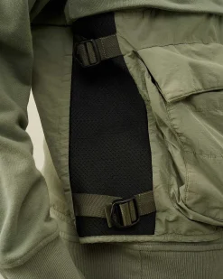 Homme C.P. Company Sweat-Shirts^Diagonal Raised Fleece Mixed Detachable Sweatshirt