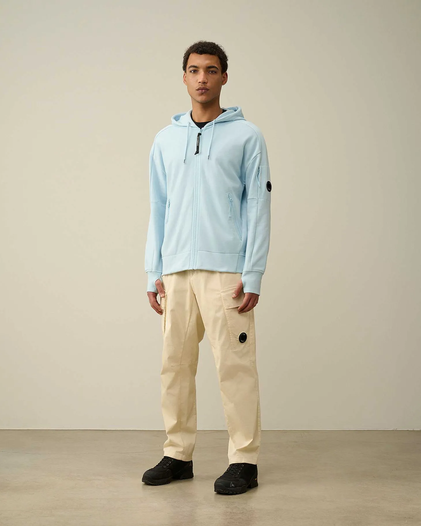 Homme C.P. Company Sweat-Shirts^Diagonal Raised Fleece Zipped Hoodie