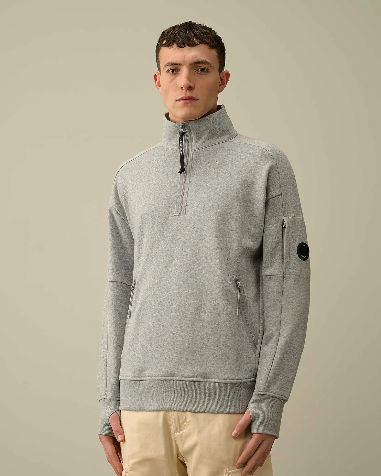 Homme C.P. Company Sweat-Shirts^Diagonal Raised Fleece Zipped Sweatshirt