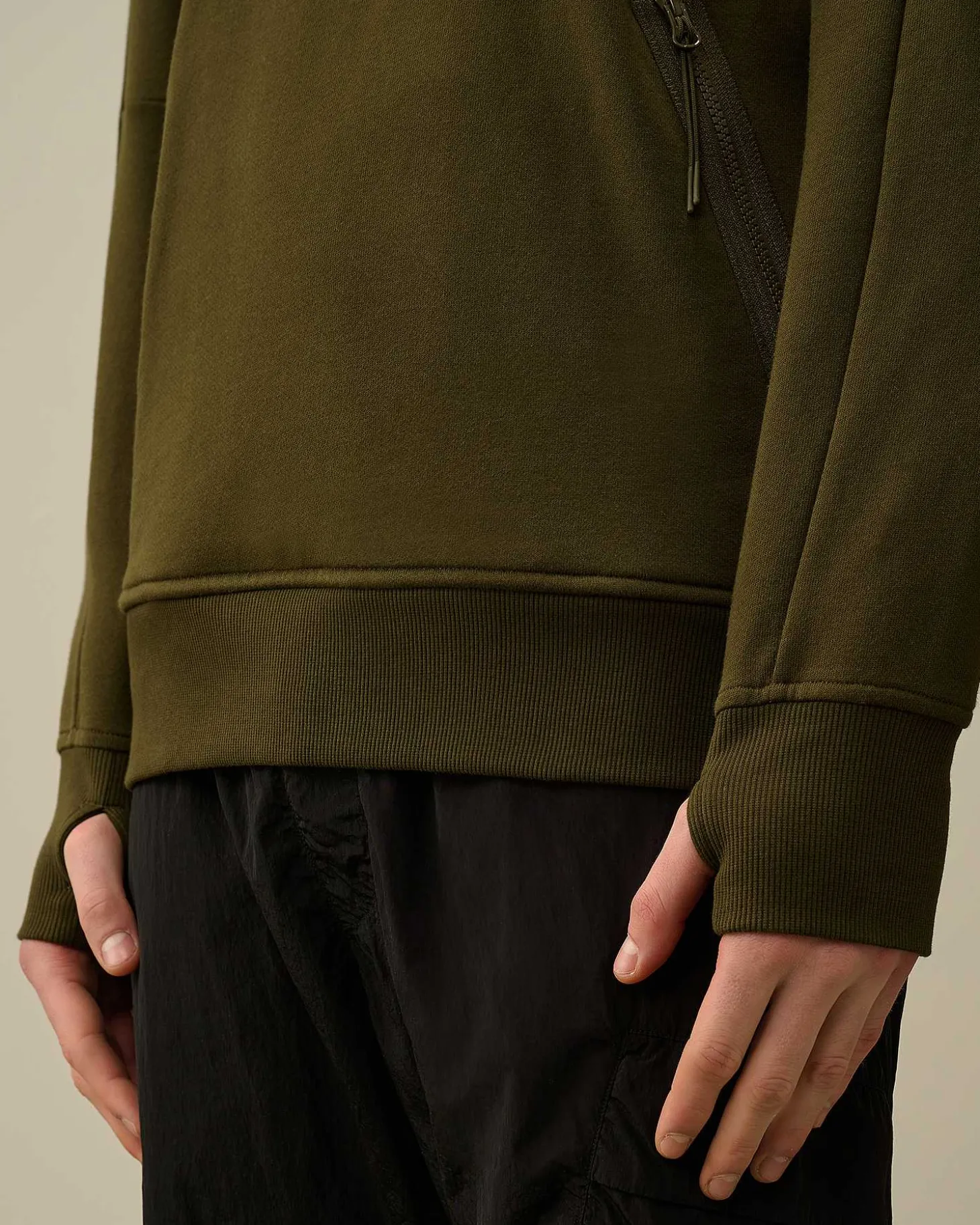 Homme C.P. Company Sweat-Shirts^Diagonal Raised Fleece Zipped Sweatshirt
