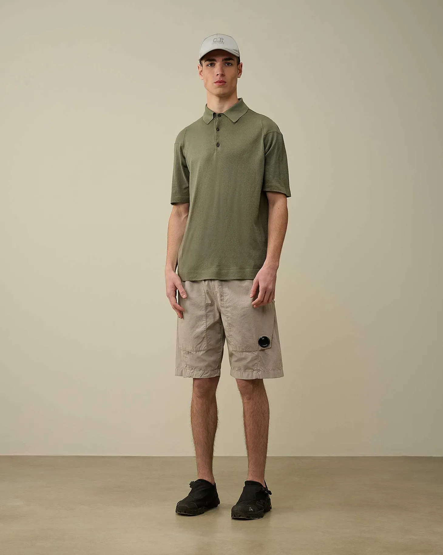 Homme C.P. Company Pulls^Filo Di Scozia Knitted Polo Shirt