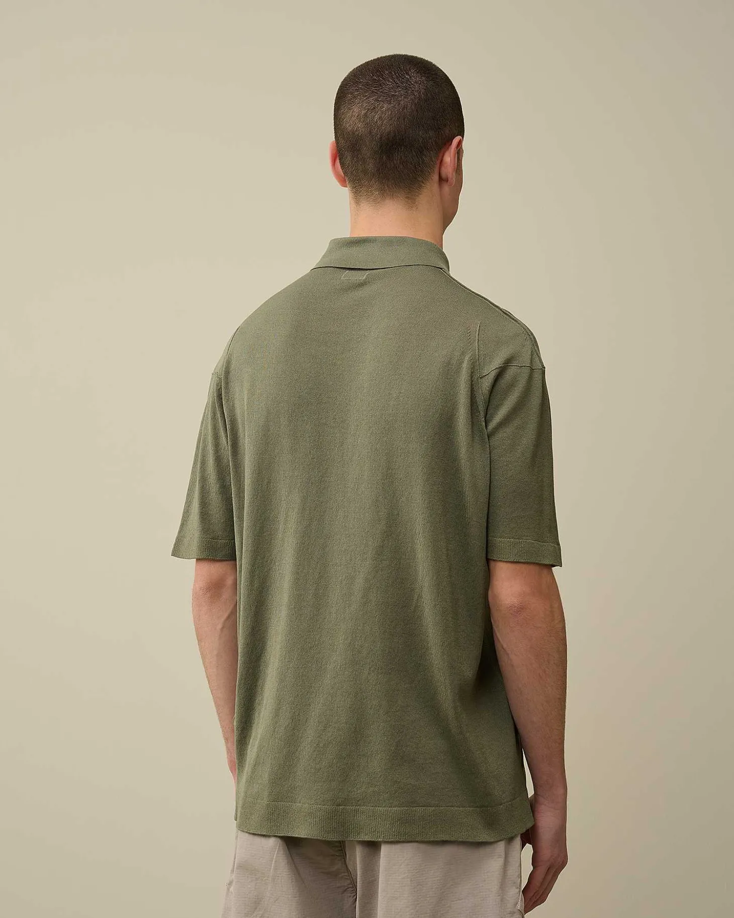 Homme C.P. Company Pulls^Filo Di Scozia Knitted Polo Shirt