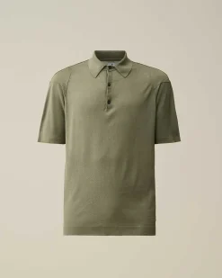 Homme C.P. Company Pulls^Filo Di Scozia Knitted Polo Shirt