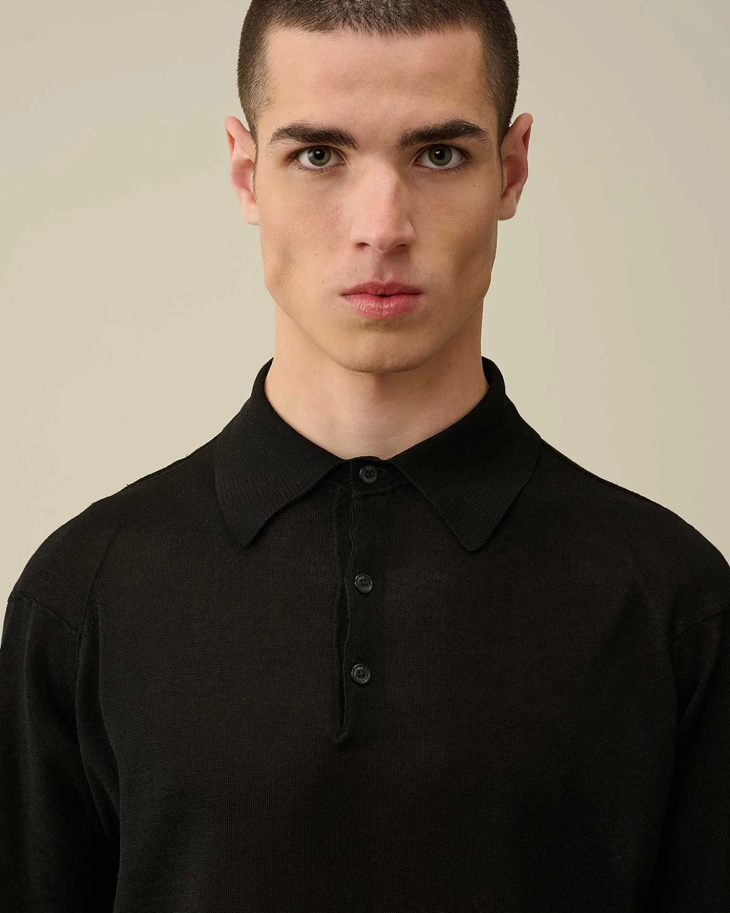 Homme C.P. Company Pulls^Filo Di Scozia Knitted Polo Shirt