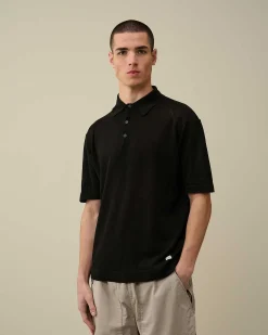 Homme C.P. Company Pulls^Filo Di Scozia Knitted Polo Shirt