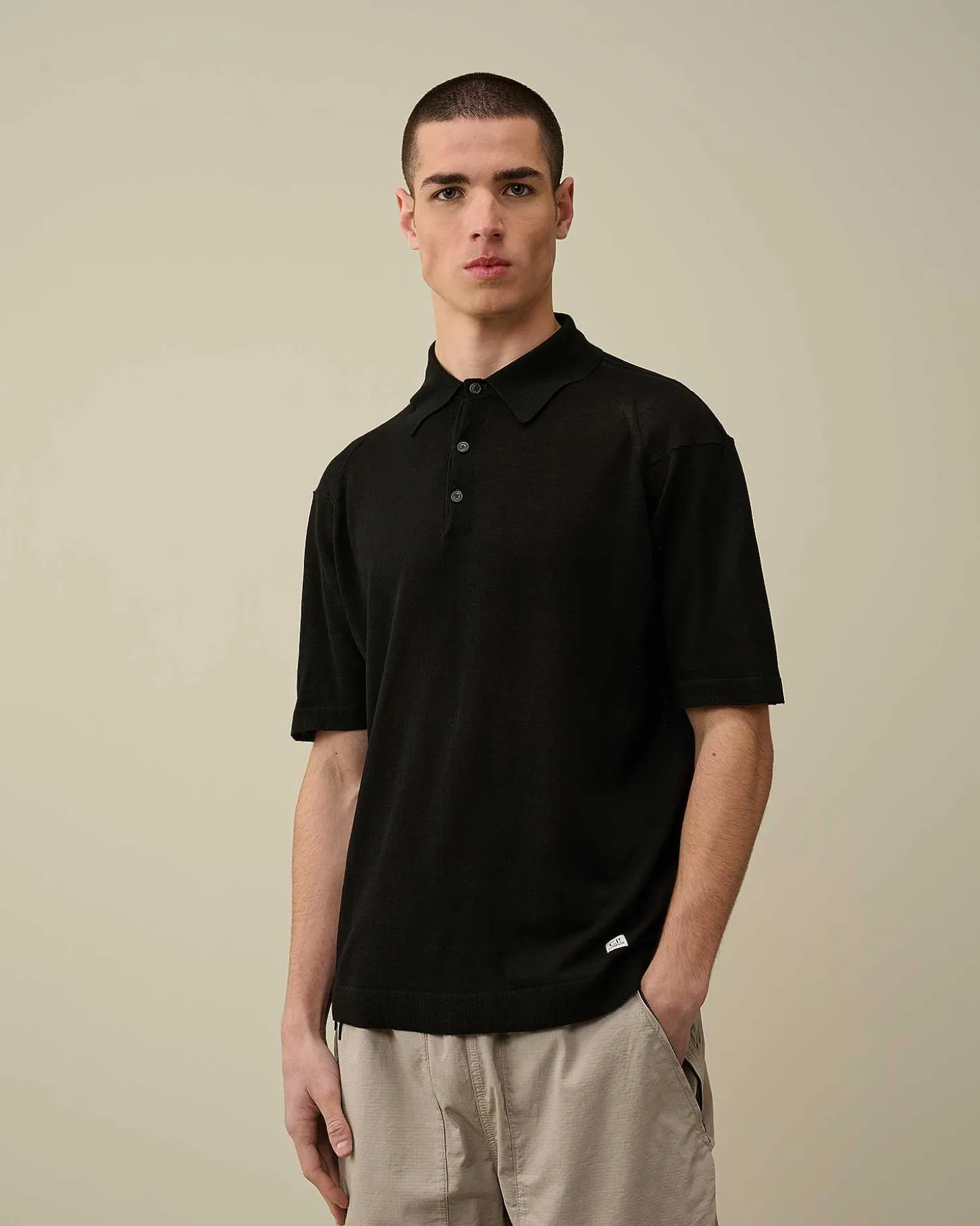 Homme C.P. Company Pulls^Filo Di Scozia Knitted Polo Shirt