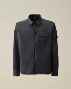 Homme C.P. Company Chemises^Gabardine Zipped Shirt