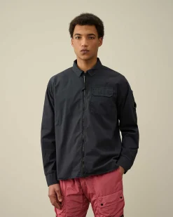 Homme C.P. Company Chemises^Gabardine Zipped Shirt