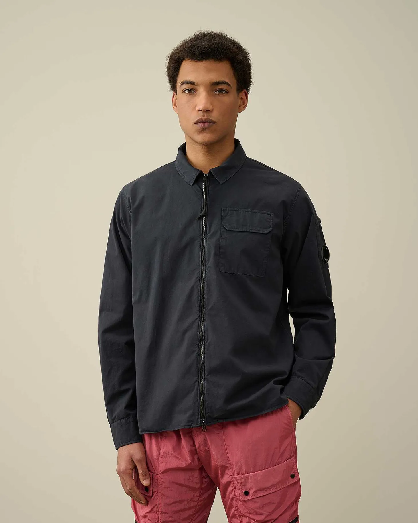 Homme C.P. Company Chemises^Gabardine Zipped Shirt