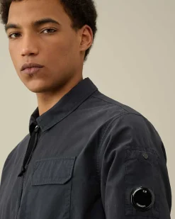 Homme C.P. Company Chemises^Gabardine Zipped Shirt
