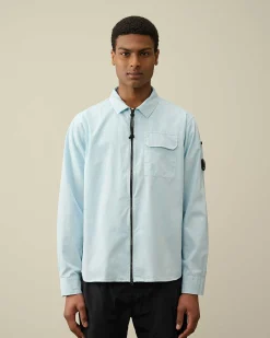 Homme C.P. Company Chemises^Gabardine Zipped Shirt