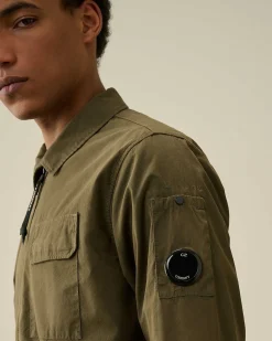 Homme C.P. Company Chemises^Gabardine Zipped Shirt