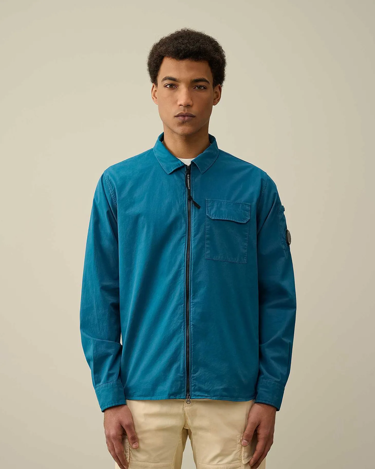 Homme C.P. Company Chemises^Gabardine Zipped Shirt