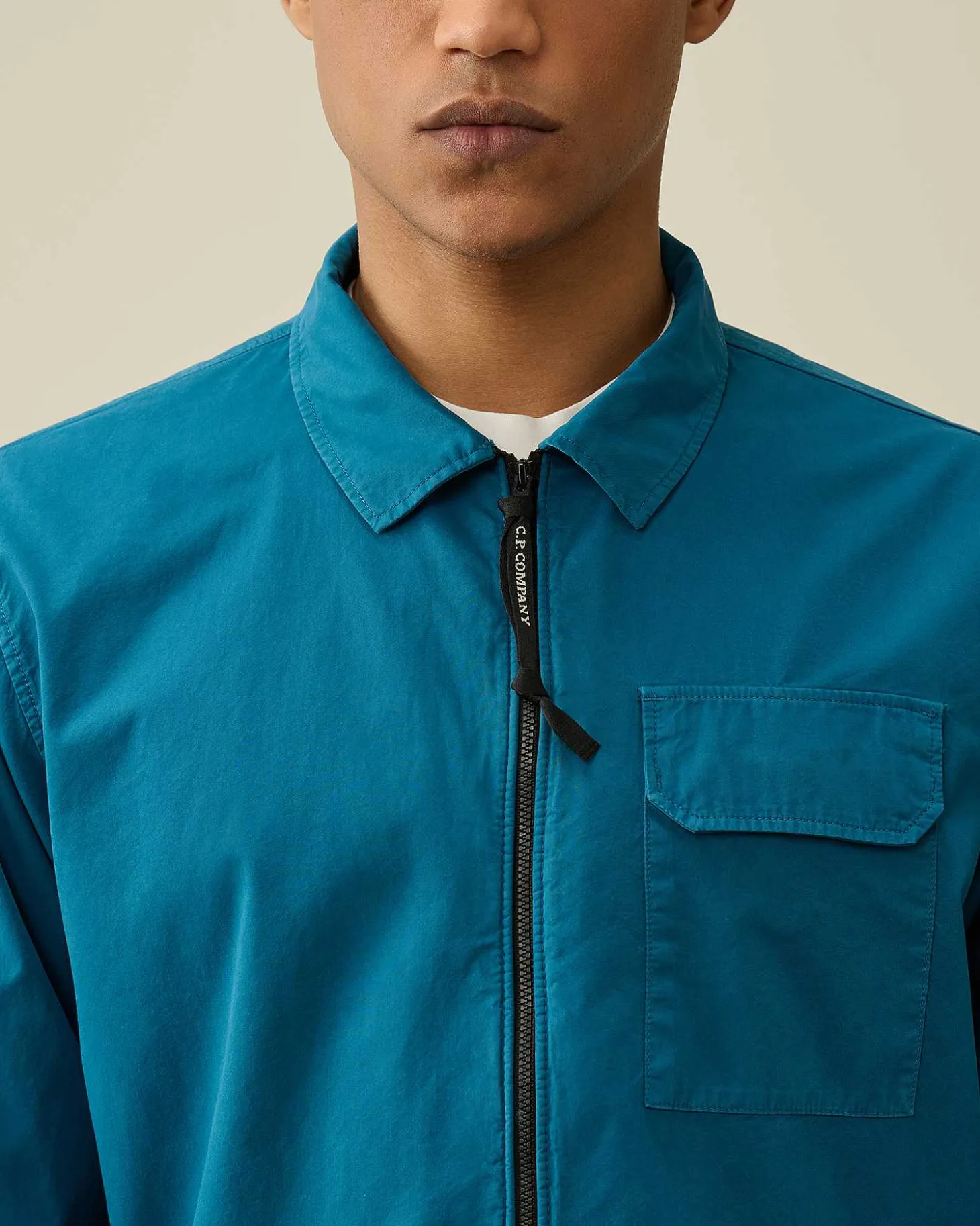 Homme C.P. Company Chemises^Gabardine Zipped Shirt