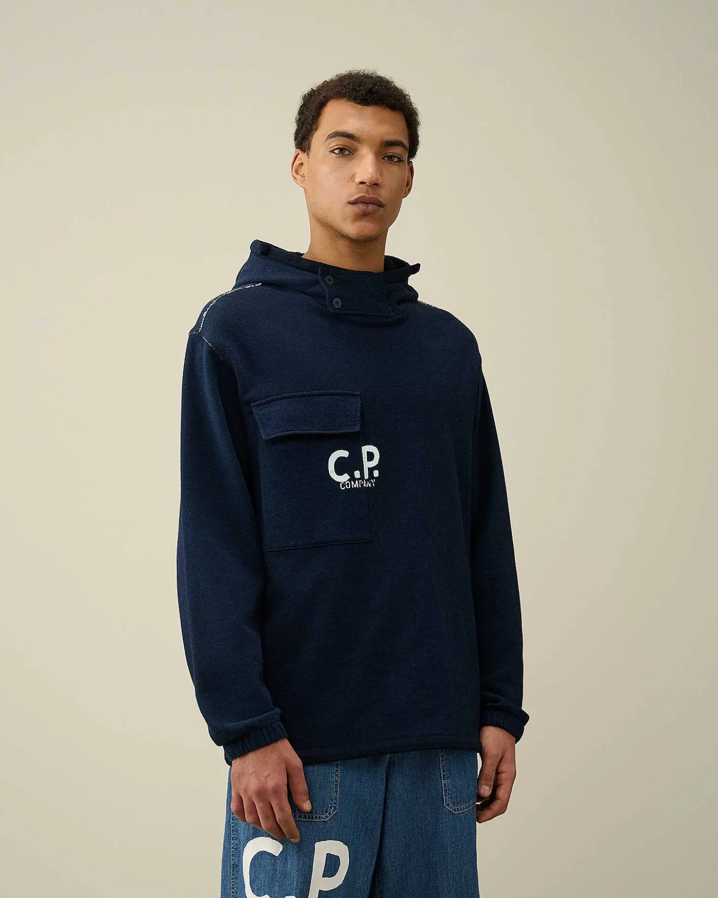 Homme C.P. Company Sweat-Shirts^Indigo Fleece Hoodie