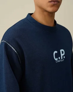 Homme C.P. Company Sweat-Shirts^Indigo Fleece Sweatshirt