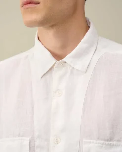 Homme C.P. Company Chemises^Linen Short Sleeved Shirt