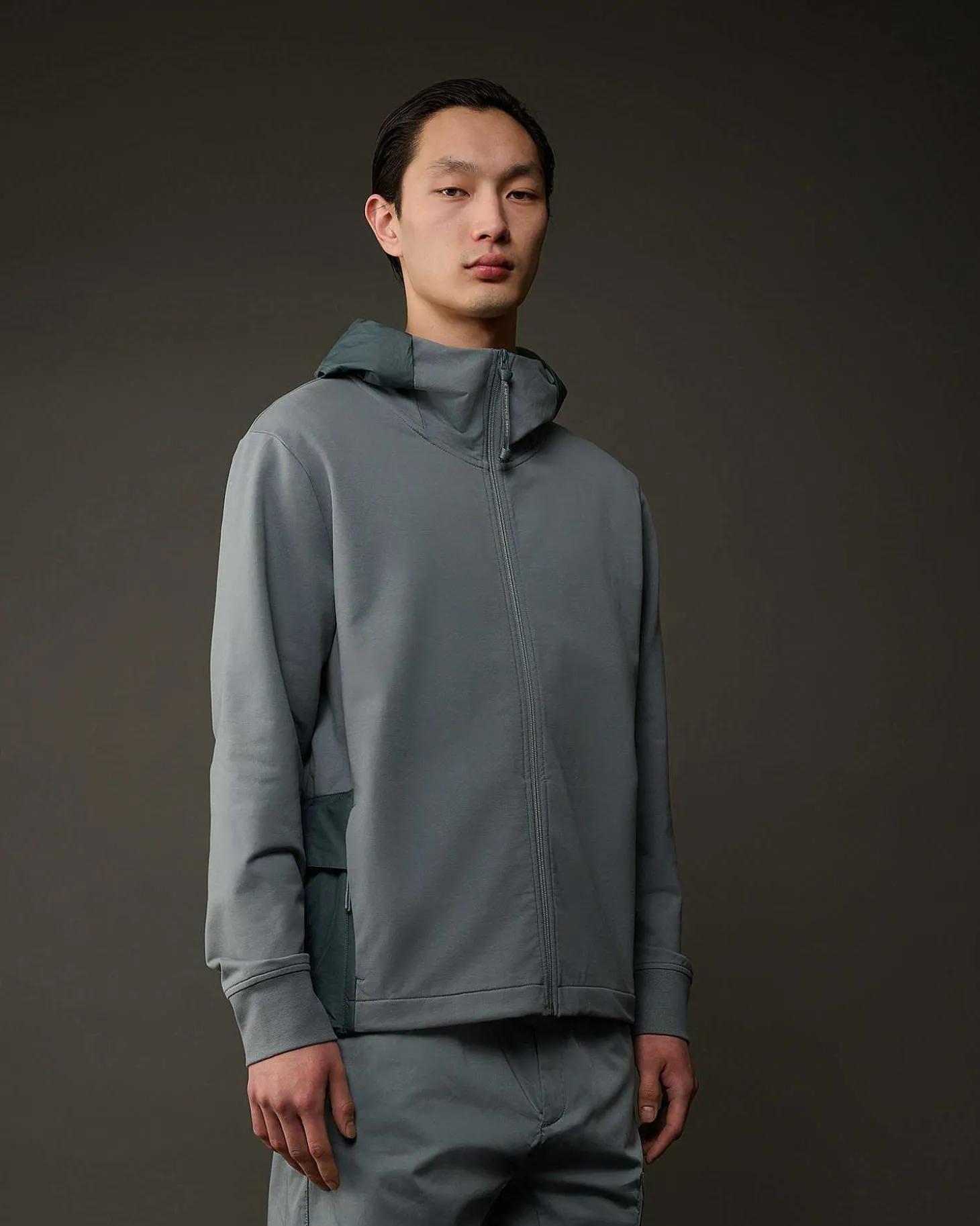 Homme C.P. Company Metropolis Series^Metropolis Series Stretch Fleece Mixed Zipped Hoodie