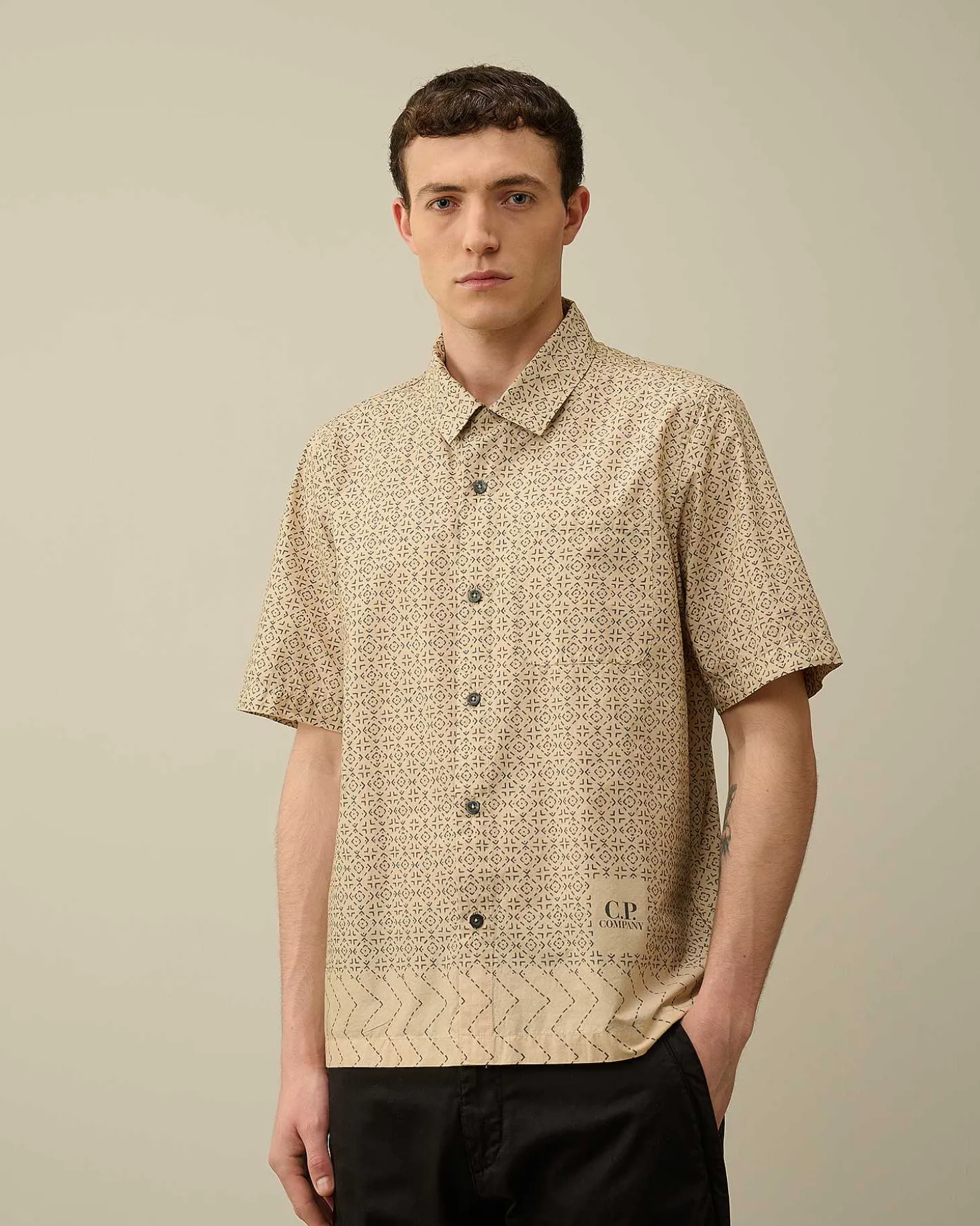 Homme C.P. Company Chemises^Popeline Baja Print Shirt