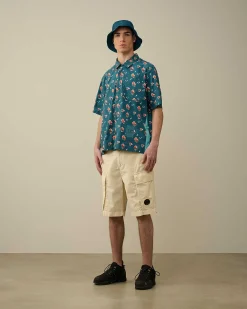 Homme C.P. Company Chemises^Popeline Sponged Print Shirt