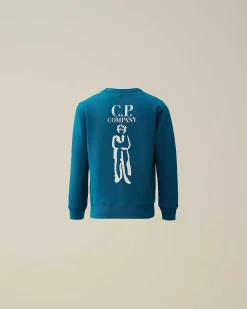 Kids C.P. Company Vêtements 2-3 Ans^U16 Basic Fleece Logo Sweatshirt
