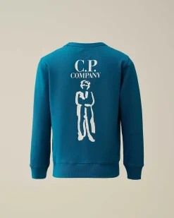 Kids C.P. Company Vêtements 10-14 Ans^U16 Basic Fleece Logo Sweatshirt